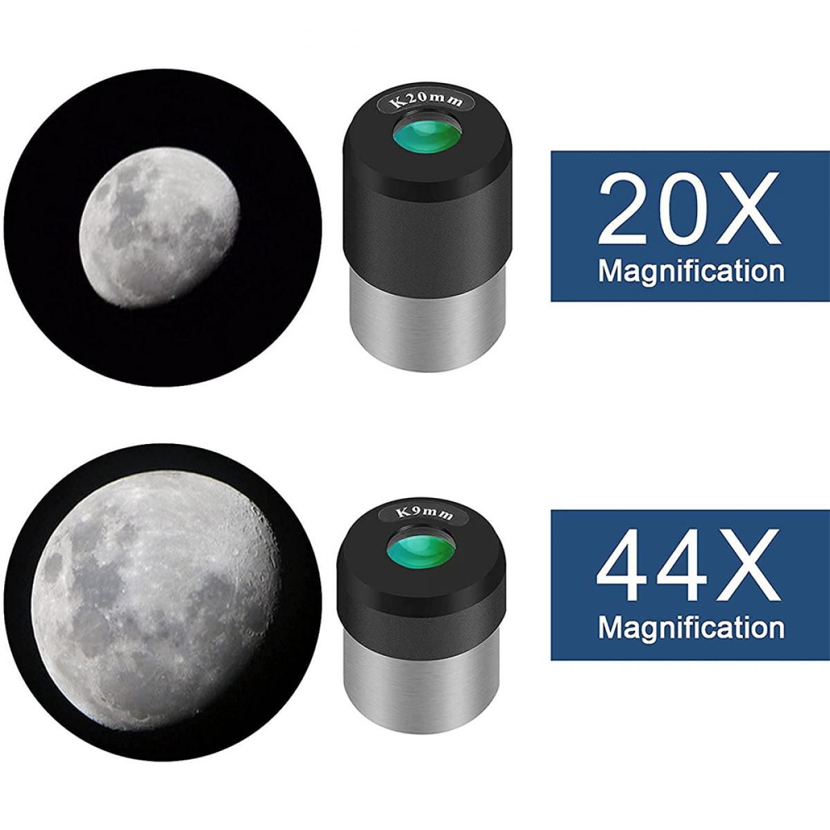 15X-150X Telescopio Astronómico Refractor Portátil de 70 mm con Soporte  para Teléfono, Trípode Ajustable y Mando a distancia Bluetooth, Distancia  Focal de 300mm - K&F Concept