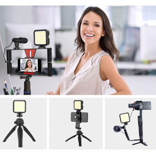 6-Inch 10-Level Brightness Adjustment for Makeup Live RBSD 3 Light Modes 5V Video Fill Light LED Video Light 