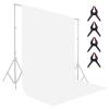 1.8*2.8m white muslin background, foldable soft seamless keying cloth with 4 spring clips, used for video photography and TV