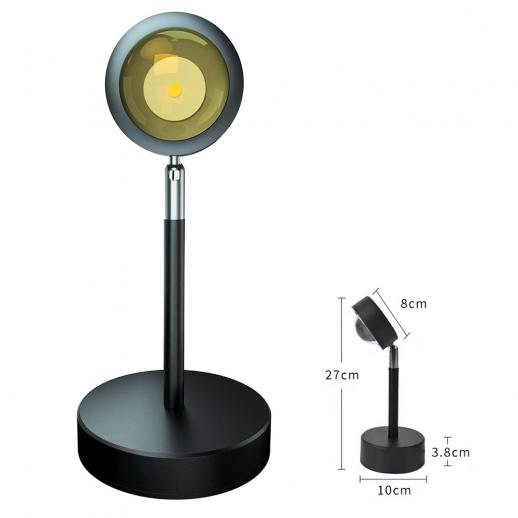 Floor lamp projector LED projection night light for living room, bedroom, hotel, restaurant, decoration, real-time streaming media photography (sunset red)