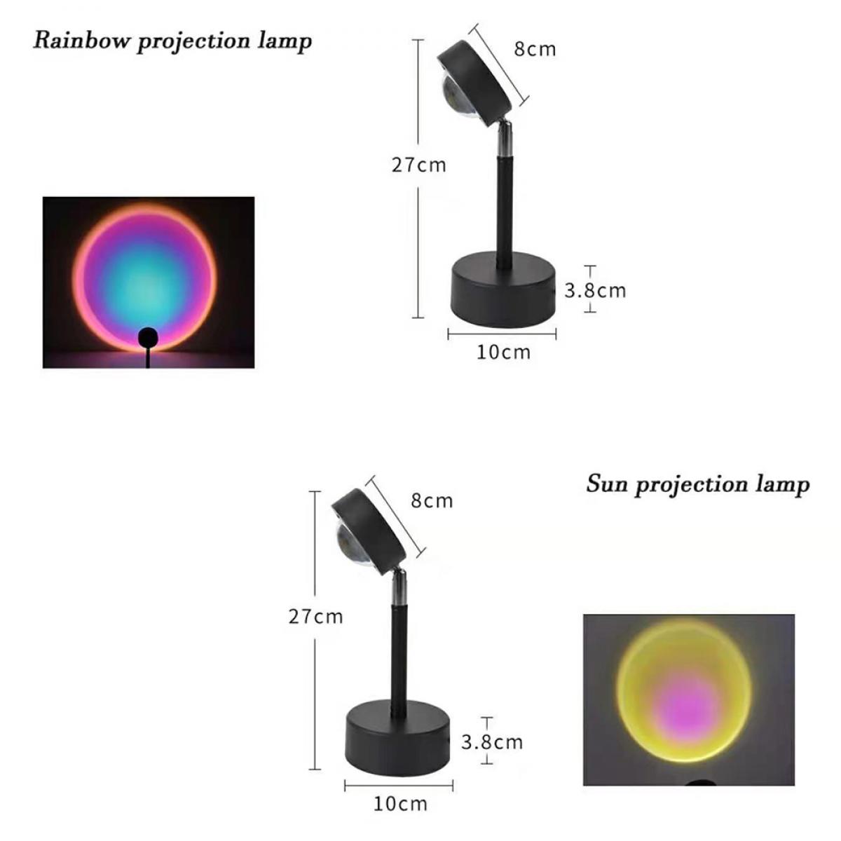 Projetor de lâmpada de piso Projeção de luz noturna de LED para sala de estar, quarto, hotel, restaurante, decoração, fotografia de streaming em tempo real (vermelho pôr do sol)