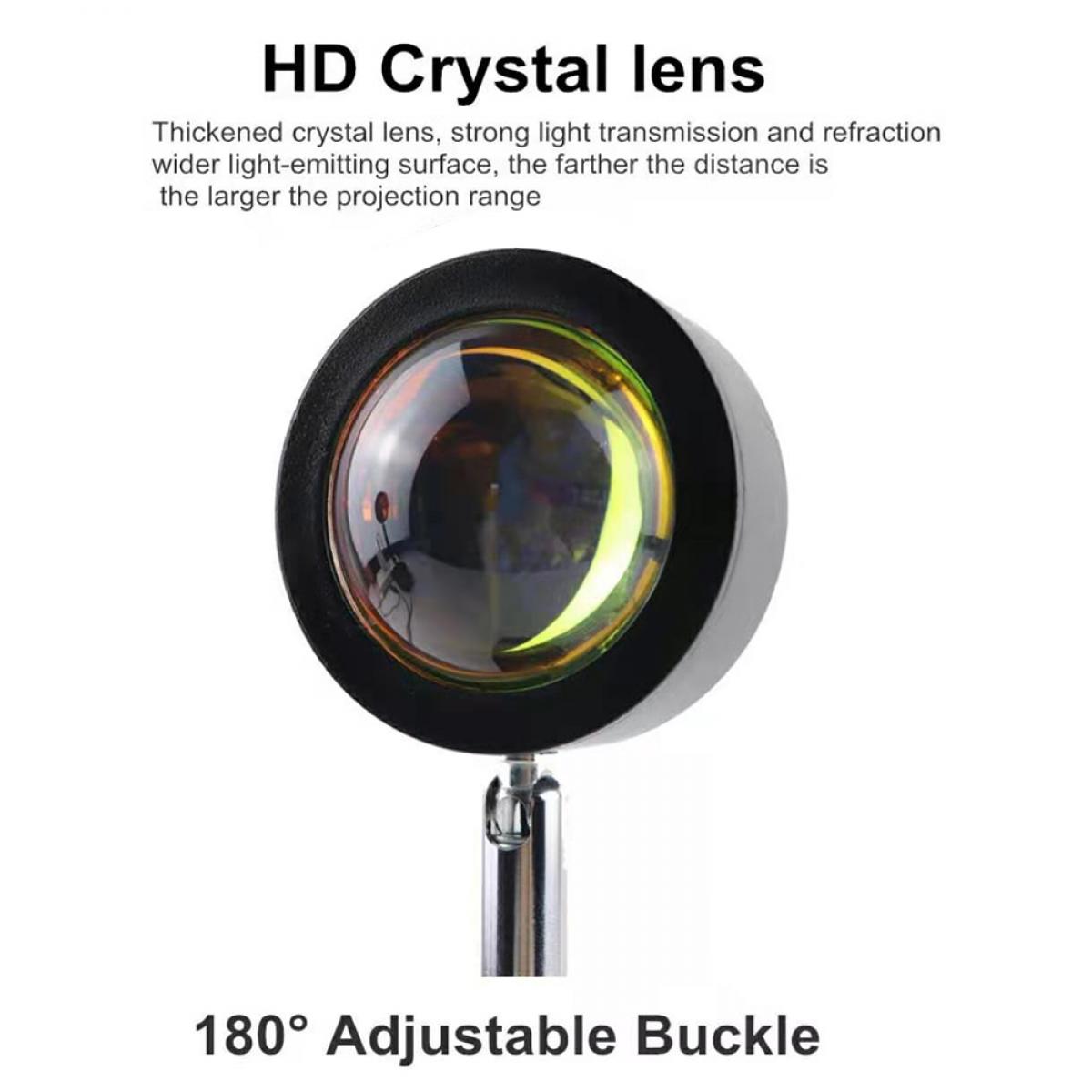 Projetor de lâmpada de piso Projeção de luz noturna de LED para sala de estar, quarto, hotel, restaurante, decoração, fotografia de streaming em tempo real (vermelho pôr do sol)