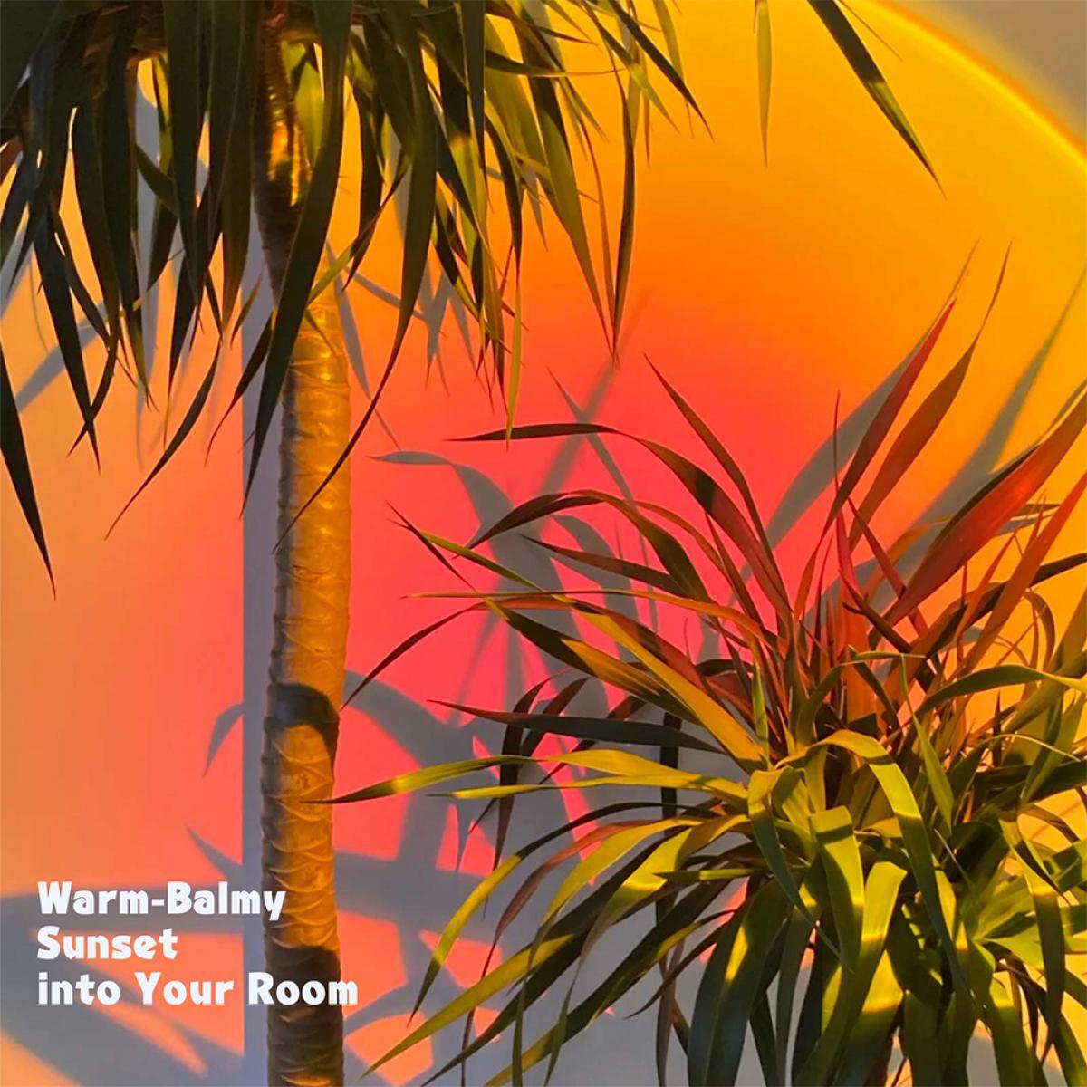 Projetor de lâmpada de piso Projeção de luz noturna de LED para sala de estar, quarto, hotel, restaurante, decoração, fotografia de streaming em tempo real (vermelho pôr do sol)