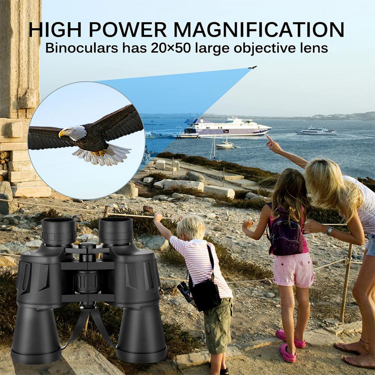 20x50 Adult High-Power Binoculars with Low-Light Night Vision