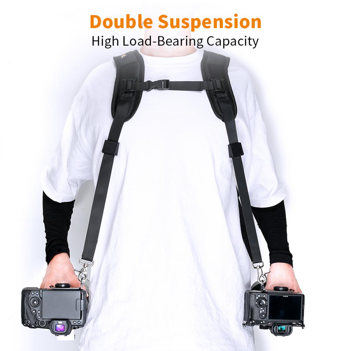 Harnais de sangle d'appareil photo à double épaule sangle d'attache double  caméra réglable à dégagement rapide avec attache de sécurité pour appareil  photo reflex reflex numérique