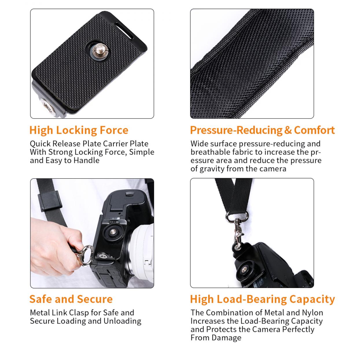 Camera Strap Accessories for Two-Cameras,Double Strap Adjustable Digital  Camera - K&F Concept