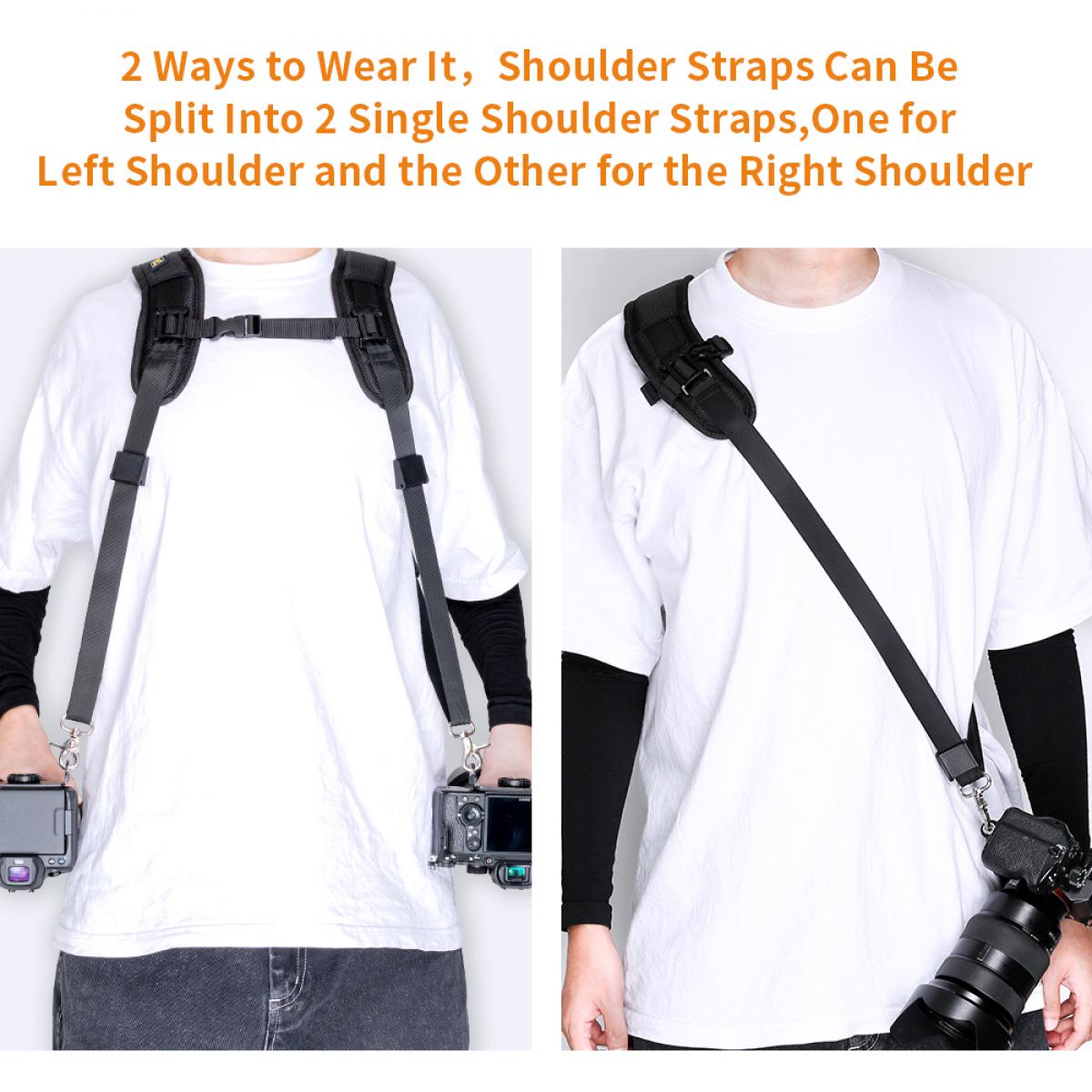 Double strap adjustable digital camera double shoulder quick release