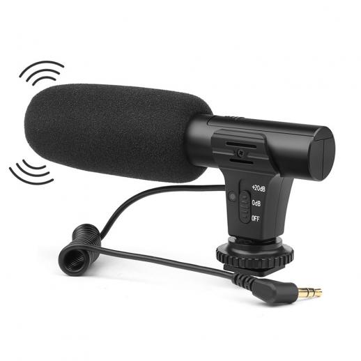 Universal on-Camera Shotgun Microphone With Shock Mount for Dslr