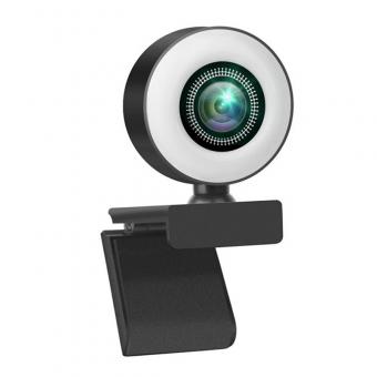 V30 1080p Webcam with Microphone & Ring Light Plug and Play Webcam Streaming Webcam USB Webcam for PC Desktop Mac Zoom Skype YouTube