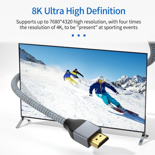 Câble et Connectique Diffusion CABLE HDMI 2.1 8K NYLON TRESSE 1M -  D2HDMI100NY21