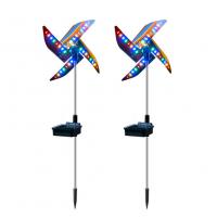 Solar outdoor garden decoration lights, IP44 waterproof, 2 pieces of 32LED outdoor solar ground magic windmill lights, garden lawn waterproof windmill lights