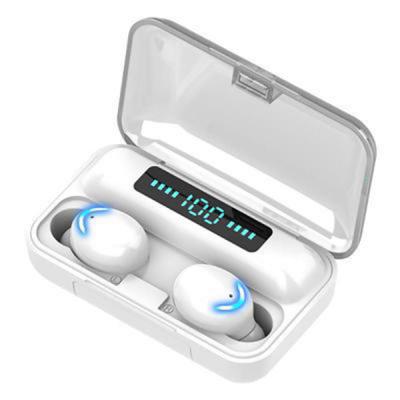 TWSBluetoothヘッドセット2000mahワイヤレス充電ヘッドセットステレオスポーツ防水デジタルディスプレイタッチヘッドセットマイク付きホワイト