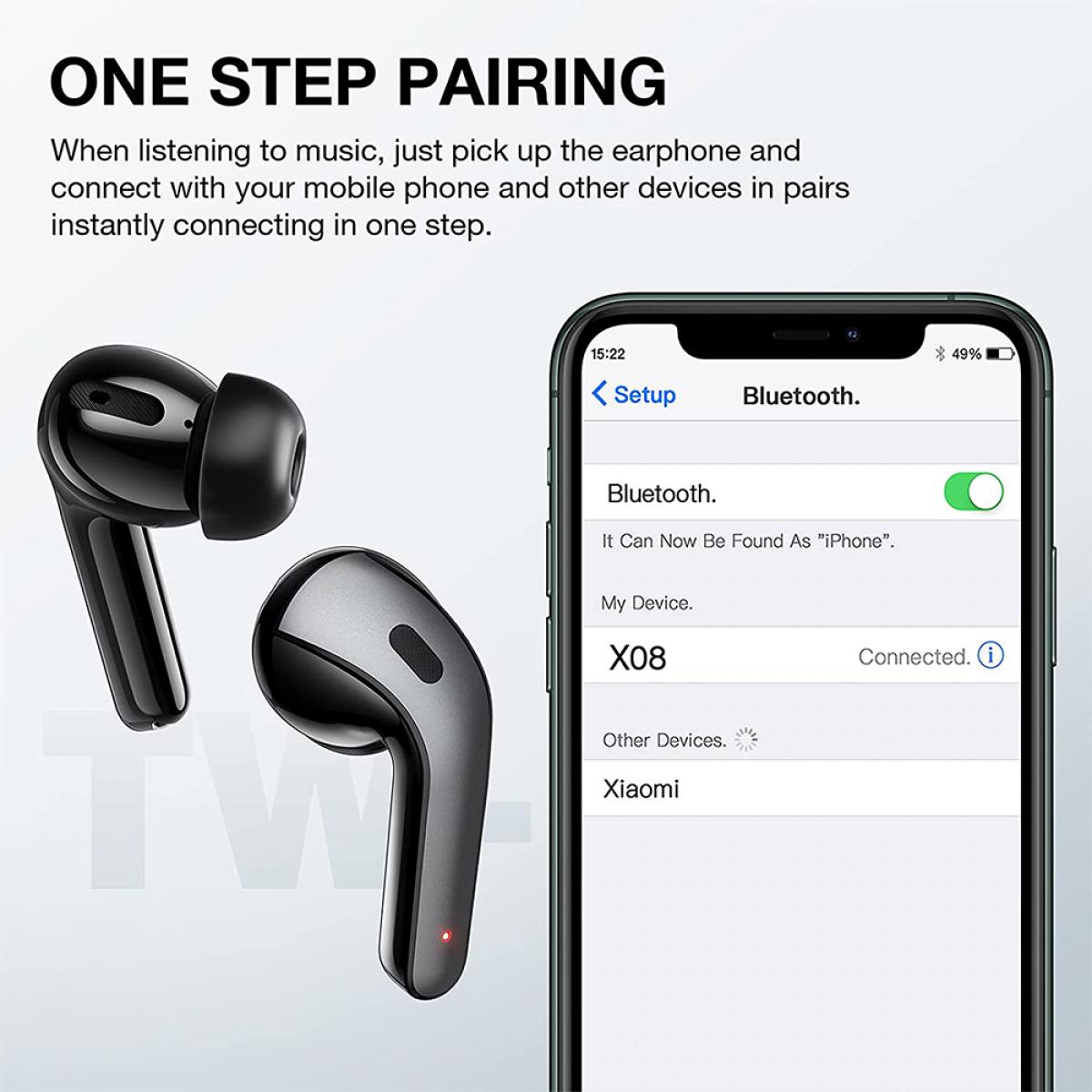 Wireless Earbuds Bluetooth Headphones Touch Control with Wireless Charging Case