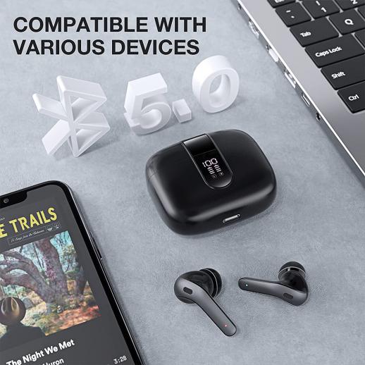 Wireless Earbuds Bluetooth Headphones Touch Control - KENTFAITH
