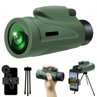 12x50 HD Monocular with Phone Holder Low Night Vision Monocular Waterproof bBAK4 Prism for Hunting Bird Watching Hiking