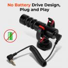 Camera Microphone, Supercardioid 3.5mm Shotgun Mic for Camera, DSLR, iPhone and Android Smartphones, with Shock Mount & Noise Reduction, Compatible with Canon EOS, Nikon, and Sony Cameras, Kentfaith
