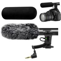 Camera Microphone, Super Cardioid  Shotgun Mic for DSLR Close Interview, Noise Reduction Video Microphone for Canon Nikon Sony Fuji with Windscreen, Compatible with Camera with 3.5mm TRS Plug, Kentfaith