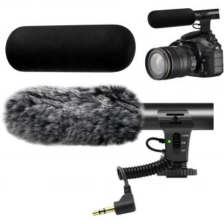 Camera Microphone, Super Cardioid  Shotgun Mic for DSLR Close Interview, Noise Reduction Video Microphone for Canon Nikon Sony Fuji with Windscreen, Compatible with Camera with 3.5mm TRS Plug, Kentfaith