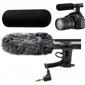 Camera Microphone, Super Cardioid  Shotgun Mic for DSLR Close Interview, Noise Reduction Video Microphone for Canon Nikon Sony Fuji with Windscreen, Compatible with Camera with 3.5mm TRS Plug, Kentfaith