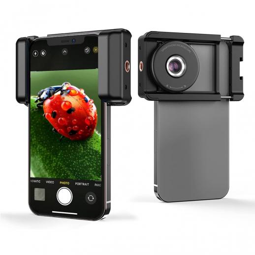 Macro Lens for iPhone / Android, 100X Microscope with Fill Light / CPL Handheld Pocket Mobile Phone Microscope