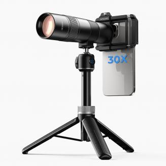 Telephoto Phone Lens, 30X Super Zoom, 720mm Focal Length, Tripod Included, Fits 46mm Filters Kentfaith