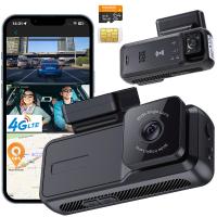 4G LTE Dash Cam Front Inside, Remote Live View, Instant Alert via App, 24/7 Parking Mode, GPS, 1080P IR Night Vision Kentfaith