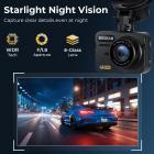 4K Dash Cam Front and Rear with GPS, 5G WiFi, Starlight Night Vision, G-Sensor, 24H Parking Mode Kentfaith