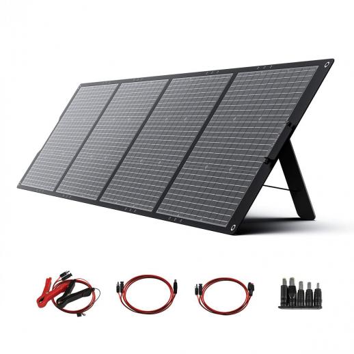 200W Portable Solar Panel for Power Station, 24V Foldable Solar Charger  with Adjustable Kickstands, MC4 Connector, Water & Dustproof for Outdoor