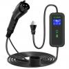 Level 2 EV Charger, 16Amp 240V Smart Home Electric Car Charger, NEMA 6-20, IP65 Waterproof Home EV Charging Station with 16.4ft Cables, with LCD Screen for All J1772 EVs