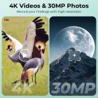 4K Spotting Scope with Tripod & Camera, High-powered Monocular with 30MP HD Photo/Video 3in Display for Bird Watching, Moon & Stars