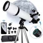 Telescope for Lunar Eclipse, Stargazing 80mm Aperture, 600mm Focal Length, with 4K Wireless Electronic Eyepiece, Kentfaith