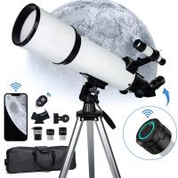 Telescope for Lunar Eclipse, Stargazing 80mm Aperture, 600mm Focal Length, with 4K Wireless Electronic Eyepiece, Kentfaith