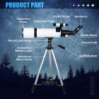 Telescope for Lunar Eclipse, Stargazing 80mm Aperture, 600mm Focal Length, with 4K Wireless Electronic Eyepiece, Kentfaith