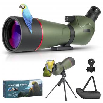 20-60x80 Spotting Scope with Tripod & Phone Adapter, FMC Lens with BAK4 Prism, for Bird Watching, Hunting, Target Shooting, Wildlife Observation, Kentfaith