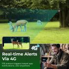 Câmera de Trilha Celular 4G, Vídeos 2.7K Fotos 32MP com Notificações em Tempo Real, Tempo de Disparo 0.3S, Visão Noturna 65ft, IP66 à Prova d'Água, Kentfaith