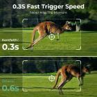 4G Trail Camera with Live Feed, 1080P Videos, 36MP Photos, 3W Solar Panel, 0.3s Fast Trigger, 65ft Night Vision, IP68 Waterproof, Kentfaith