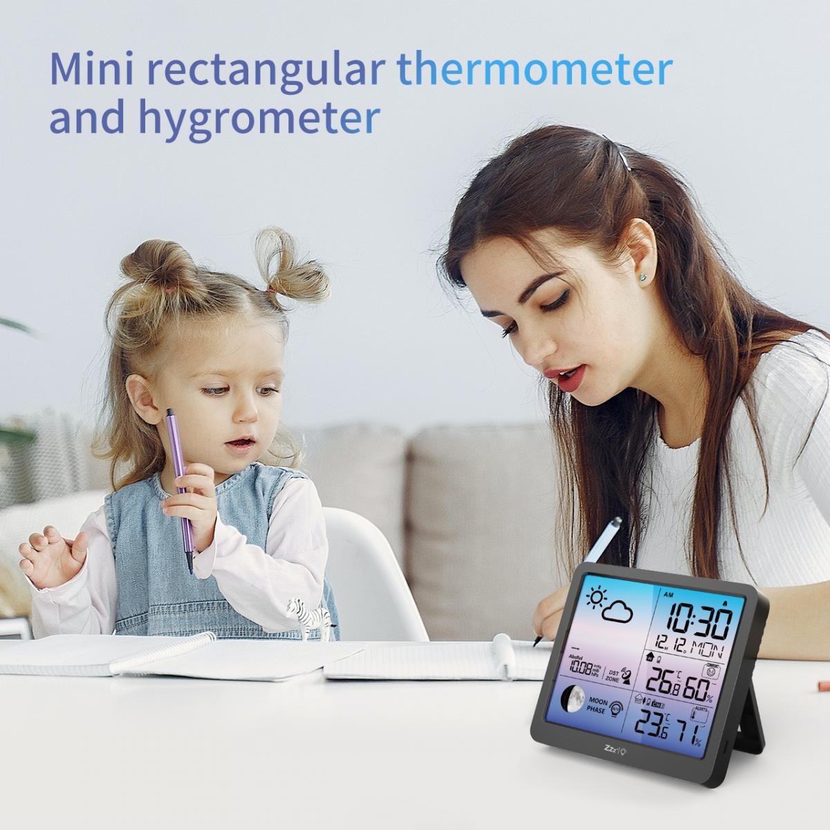 Weather Station Indoor Outdoor Thermometer Large LCD Display Digital ...