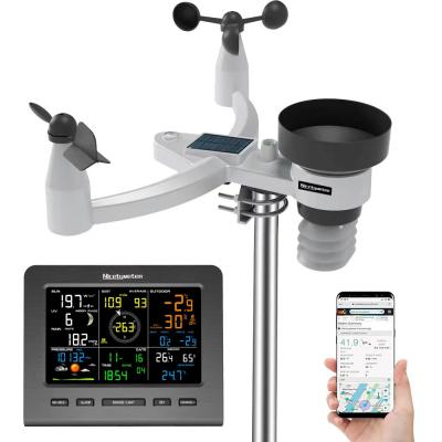 7-in-1 Wi-Fi Weather Station Solar Powered | Indoor/Outdoor Remote Monitoring System, Wireless Color Console w/Forecast Data, Multifunctional Weather Station
