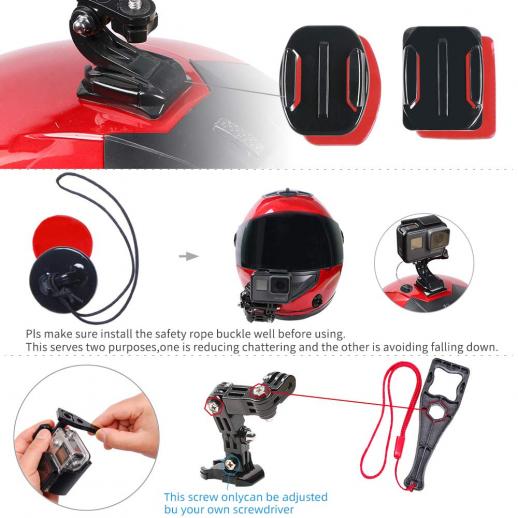 Motorcycle Helmet Chin Mount Kit Compatible with GoPro Hero 10 9 8