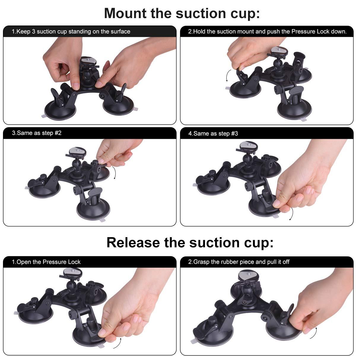 Action Camera Bracket Car Mount Suction Cup Windshield For GoPro Hero|DJI  OSMO