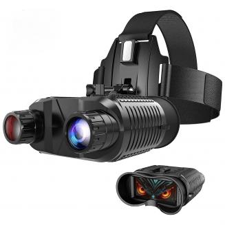 Binoculares de visión nocturna 1080P, montaje en la cabeza, gafas de visión  nocturna recargables manos libres, infrarrojo IR 850 NM, aumento 4X, para