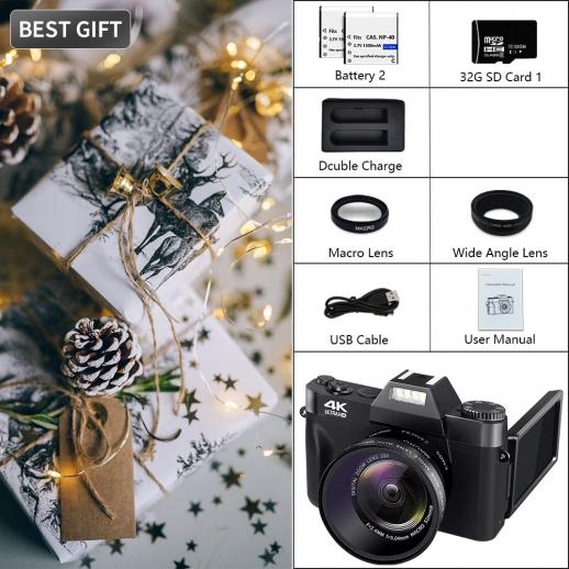 Digital camera for photography and video 4K 48MP video blog camera