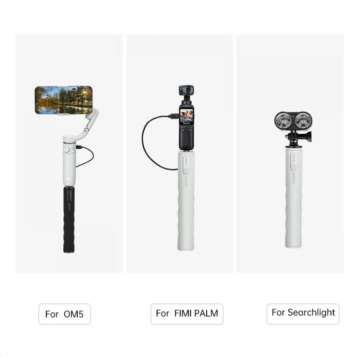 6000mAh 보조베터리 그립 지원 Sony RX100 VII Canon G7X Mark III 효율적인 디지털 카메라, GoPro 10 9 8 액션 카메라, DJI OSMO Pocket 및 iPhone 13 Samsung Google OnePlus 스마트폰 화이트