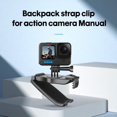 バックパックストラップマウントクイッククリップブラケットGopro Hero 11、10、9、8、7、6、5、4、セッション、3+、3、2、1、ヒーロー(2018)、フュージョン、マックス、DJI Osmo、Xiaomi Yiスポーツカメラと互換性があります