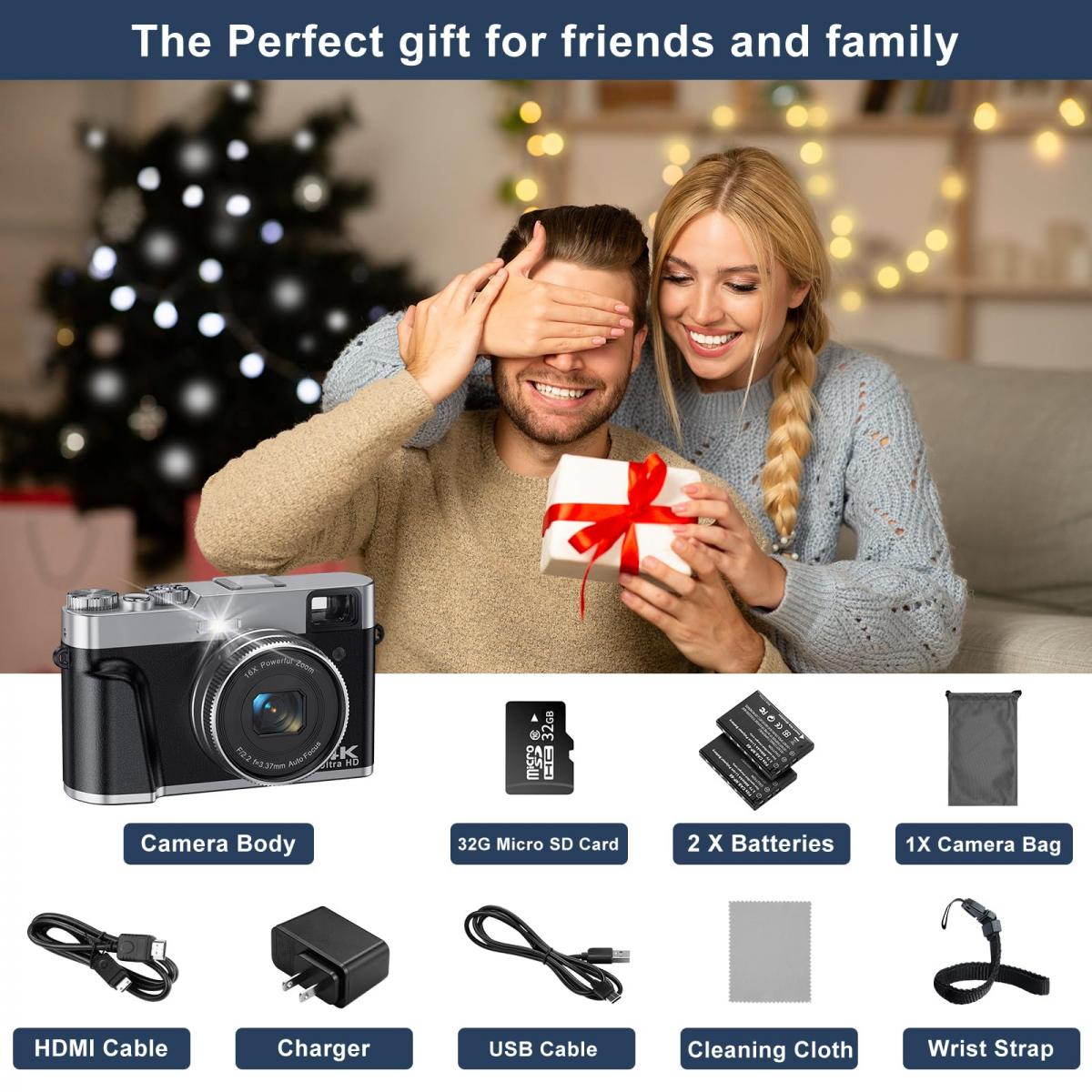 4K Digital Camera for Photography Beginners 48MP Vlogging Camera for