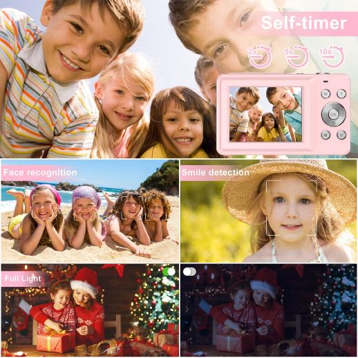 Digital Camera, FHD 1080P Point and Shoot Digital Camera for Kids with 16X  Zoom, Anti-Shake, 44MP Vlogging Cameras with 32GB Card, Compact Small