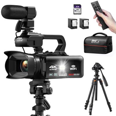 4K Video Camera Professional 60FPS for Filmmaking, Movie & Photography, Video Recorder Camera with 18X Zoom, Digital Camera for Video Recording, 4in Flip Touchscreen, Lightweight Tripods, 64GB, Kentfaith