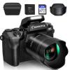 4k Digital Camera for Photography & Video, 64MP WiFi Touch Screen Vlogging Camera for YouTube with Flash, 32GB SD Card, Lens Hood, 3000mAH Battery, Front and Rear Cameras - Black