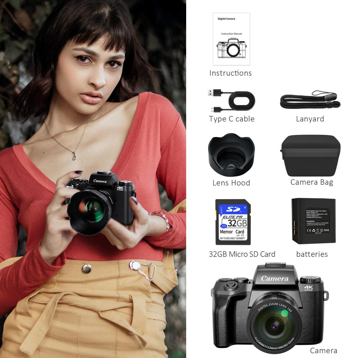 4k Digital Camera for Beginners Photography & Video KENTFAITH