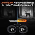3D 4K Night Vision Goggles, Infrared Binoculars with Dual Displays, 250m/820ft Night Vision, 8X Zoom, Head-Mounted, 32GB Card Included, for Wildlife, Hunting & Outdoor, Kentfaith